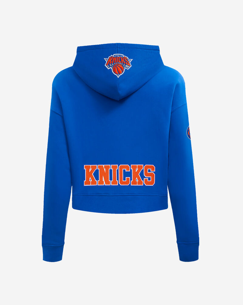 PRO STANDARD New York Knicks Jalen Brunson #11 Classic Player Name and Number Cropped Pullover Hoodie BNKC516805-RYB Blue 3