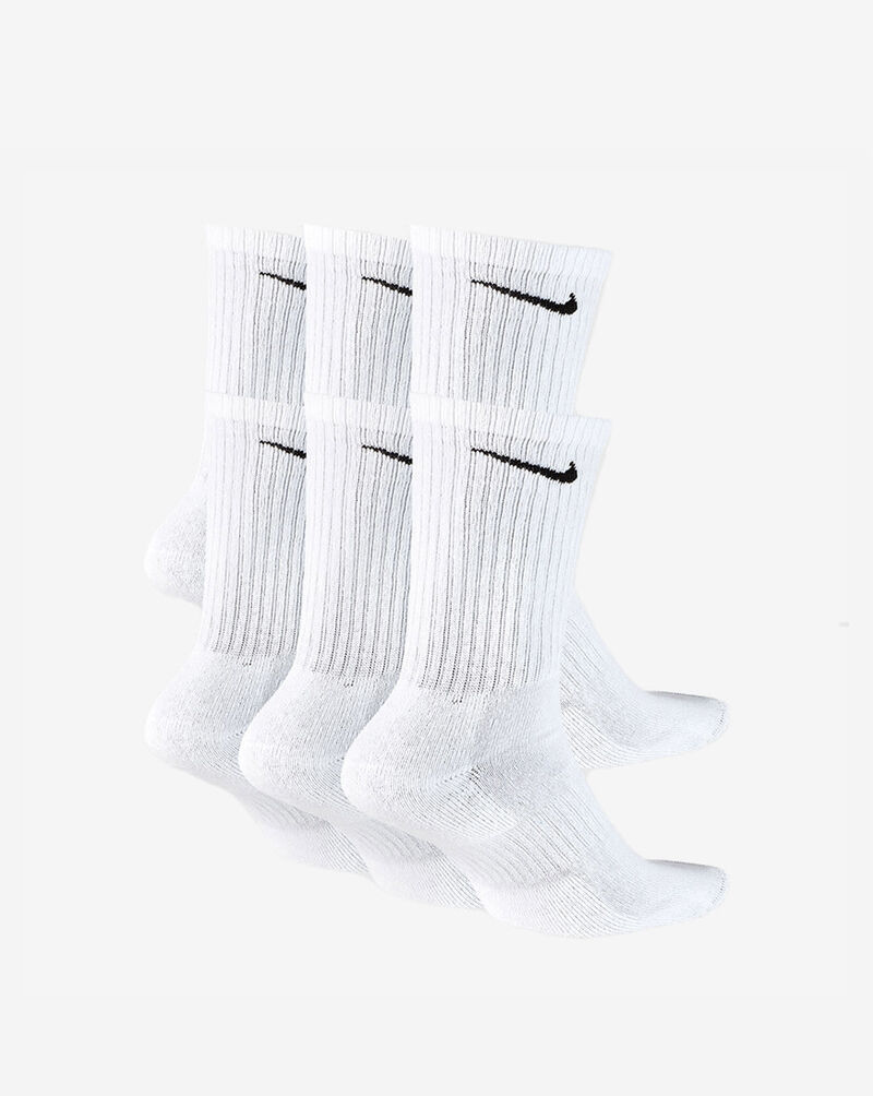 Shop Nike 6PK Everyday Cushioned Training Crew Socks SX7666-100 white ...