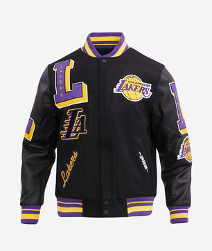 Los Angeles Lakers Mash Up Rib Wool Varsity Jacket