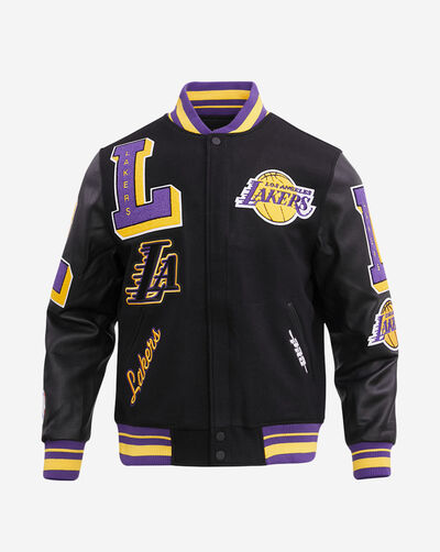 Los Angeles Lakers Mash Up Rib Wool Varsity Jacket