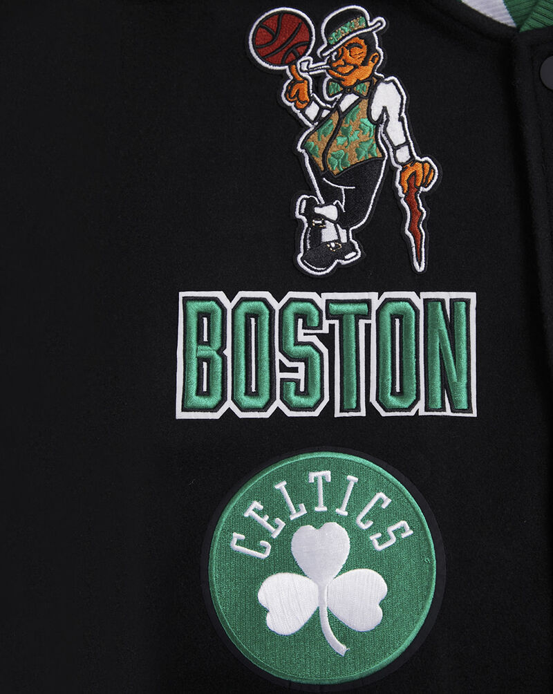 PRO STANDARD Boston Celtics Retro Classic Rib Wool Varsity Jacket BBC655851-BKG Black 4