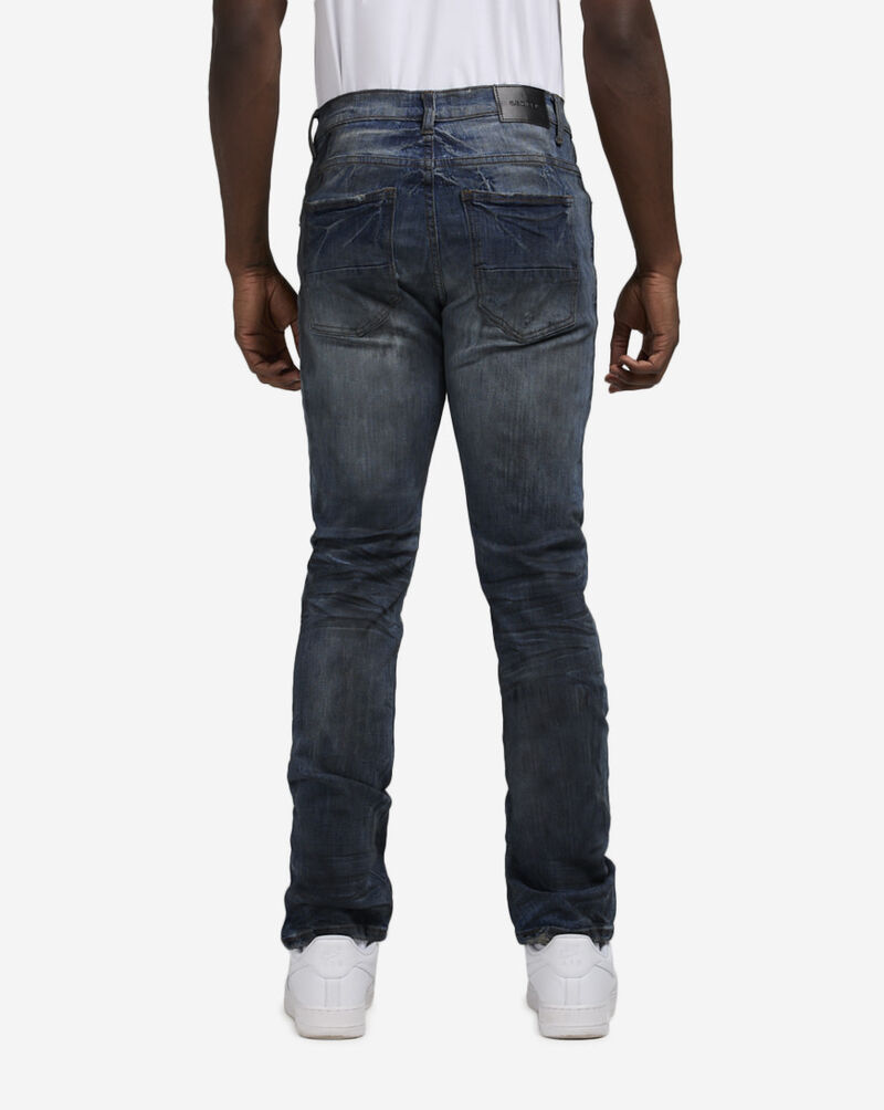 Decibel Distressed Oil Stained 5-Pocket Jeans DECWB456-BLU Blue 2