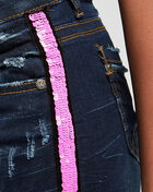 Sequins Taping Denim Shorts