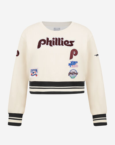Big Girls' Philadelphia Phillies Retro Classic Rib Fleece Crewneck