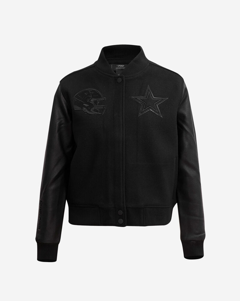 PRO STANDARD Dallas Cowboys Triple Black Varsity Jacket  FDCH410334-3BK Black 1