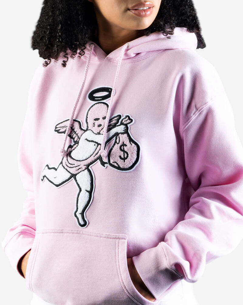 Hasta Muerte Ski Mask Angel Chenille Patch Hoodie  HM-SKIMASKANGEL-HOOD-PINK Pink 3