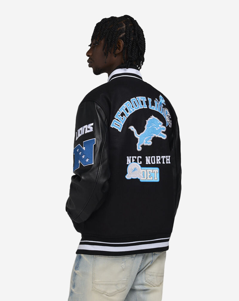 PRO STANDARD Detroit Lions Pro Area Code Varsity Jacket FDL6410446-BLK Black 2