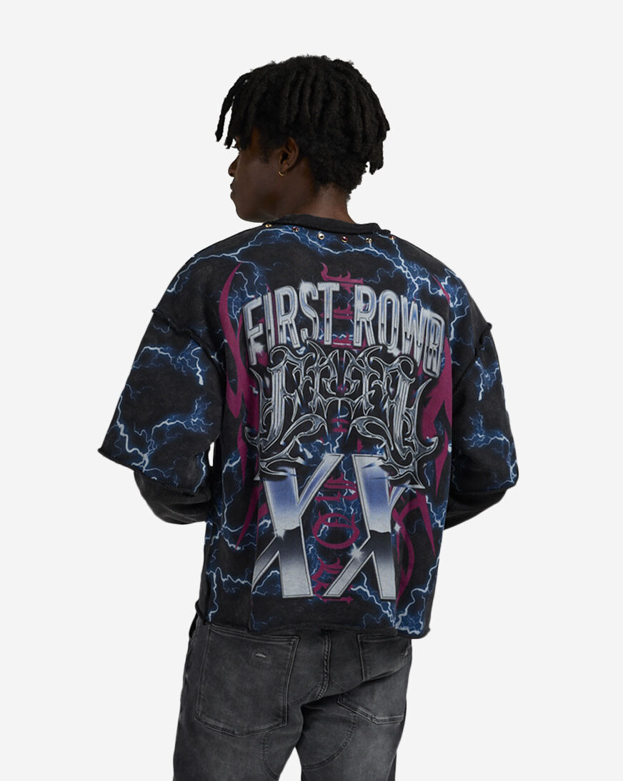 Shop First Row Reflection Long Sleeve 2-Fer Tee FRF3022S-BLK black