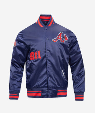 Atlanta Braves Old English Rib Satin Jacket