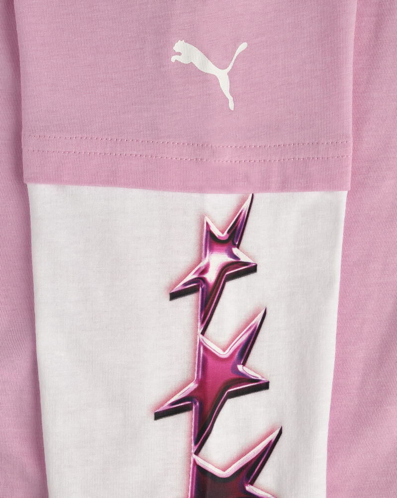 Puma Grade School Melo X LaFrance CTN Long Sleeve Jersey Tee PSP26M9T-21371 Pink 4