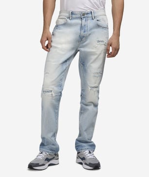 Straight Rip Repair 5 Pocket Jean