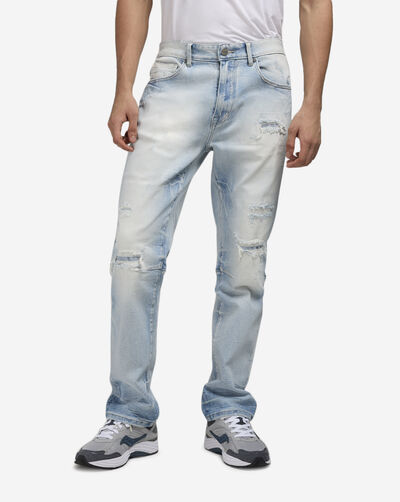 Straight Rip Repair 5 Pocket Jean