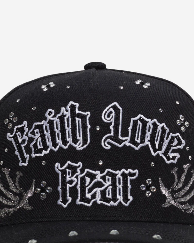 Field Grade Faith Love Fear Full Wool Acrylic Trucker Hat 1006397 Black 2