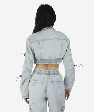 Cropped Denim Bungee Jacket
