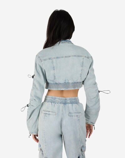 Cropped Denim Bungee Jacket Cropped Denim Bungee Jacket