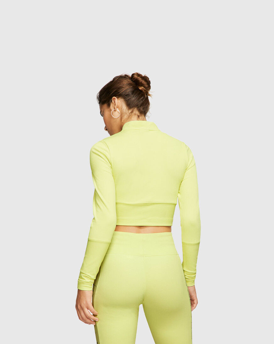 nike air ribbed high neck light beige long sleeve top