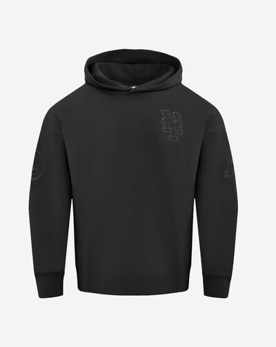 New York Mets Neutral Drop Shoulder Fleece Pull Over Hoodie 