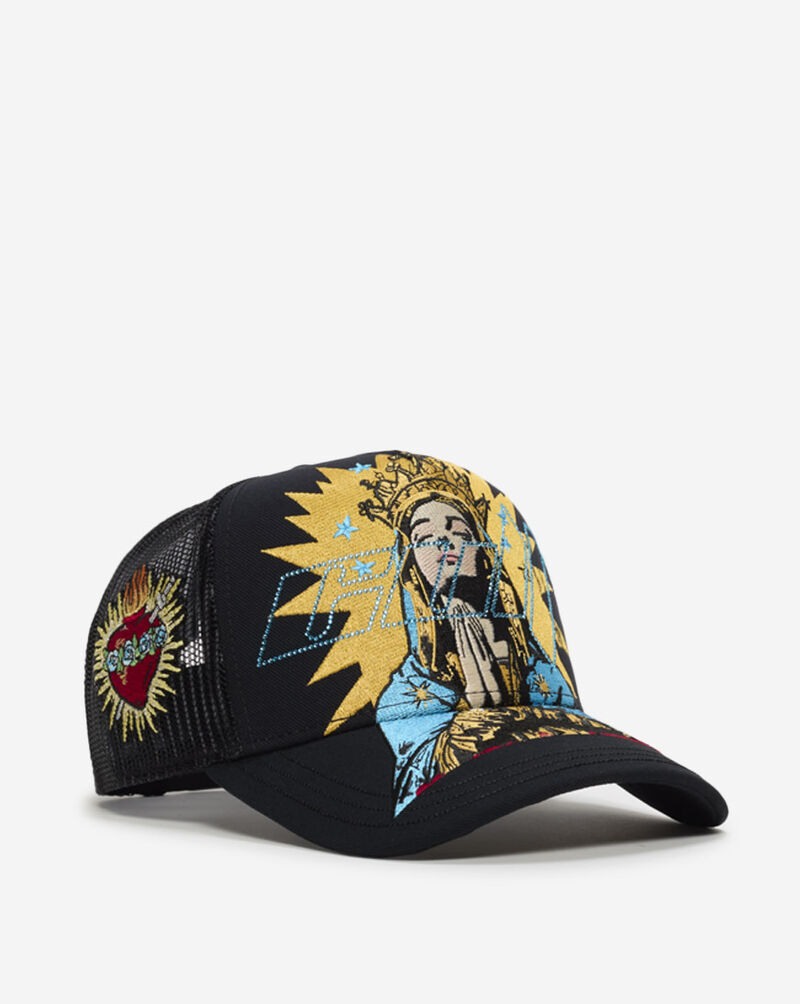 Cult of Individuality Sacred Heart Mesh Back Trucker Hat 626BS-CHS06B Black 1