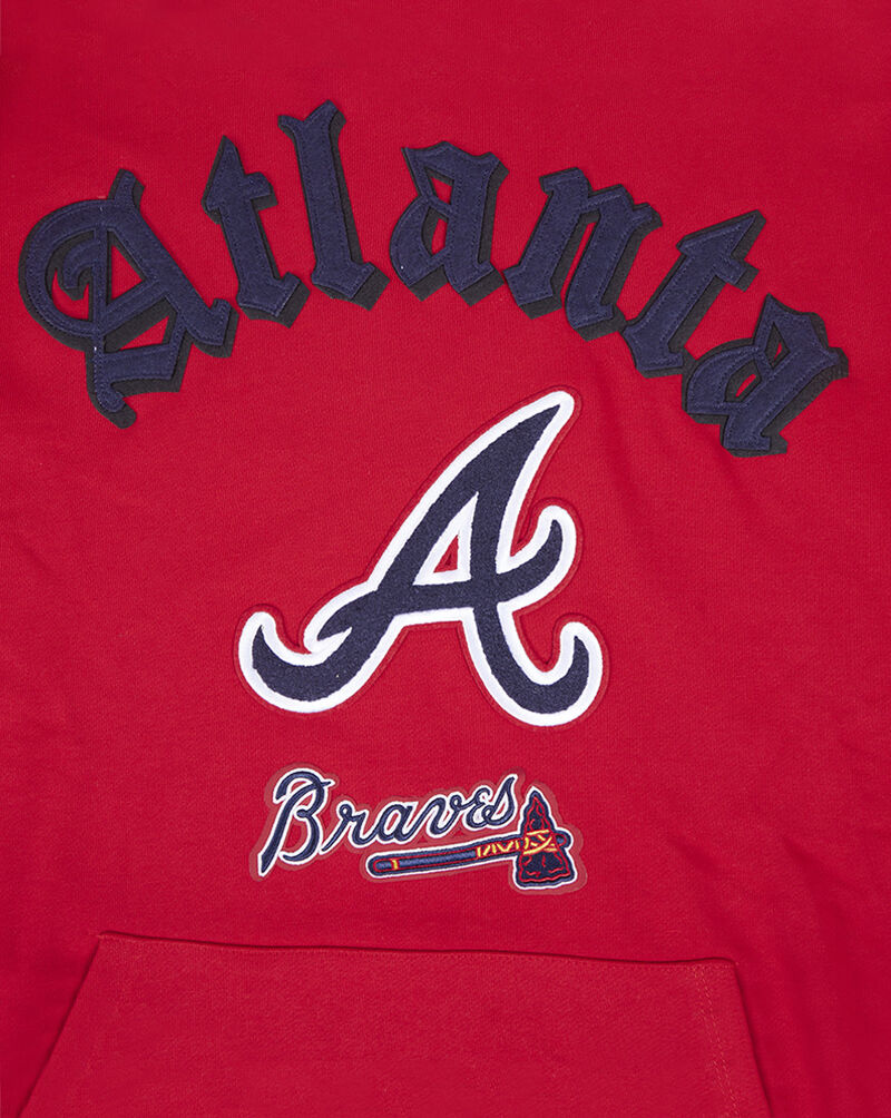 PRO STANDARD Atlanta Braves  Old English Pullover Hoodie LAB5314639-RED Red 2