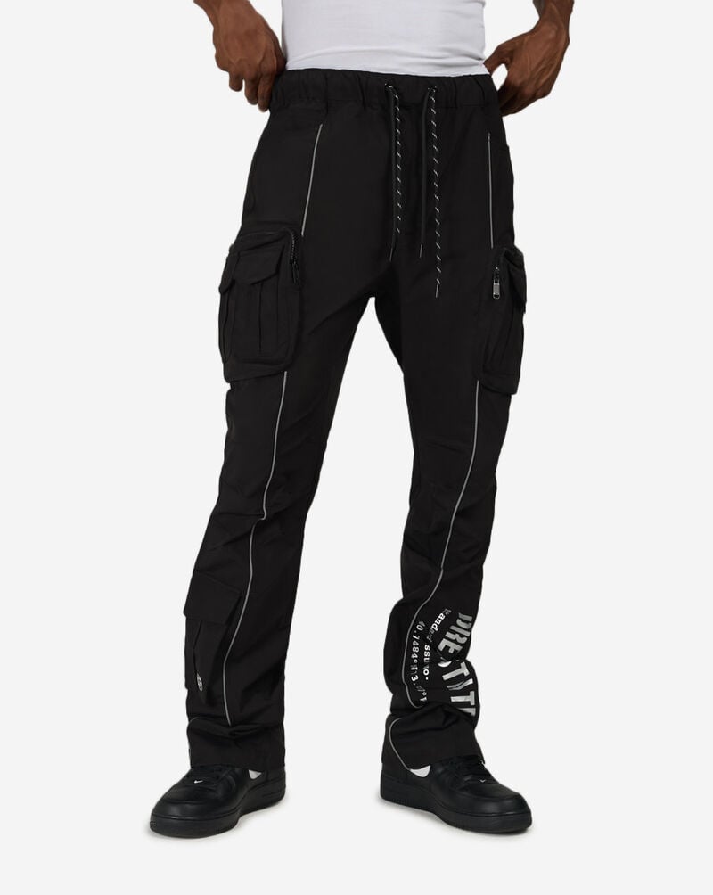 Smoke Rise Reflective Piping Utility Windbreaker Pant WP26F582SN-BLK Black 1