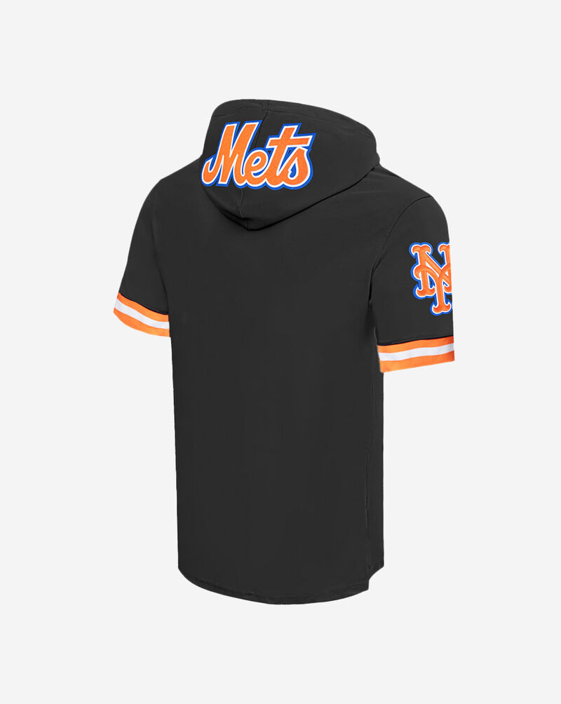 PRO STANDARD New York Mets Classic Chenille Double Knit Short Sleeve Pull Over Hoodie LNM135080-BOR Black 3
