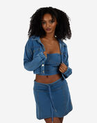 French Terry Faux Denim Jacket