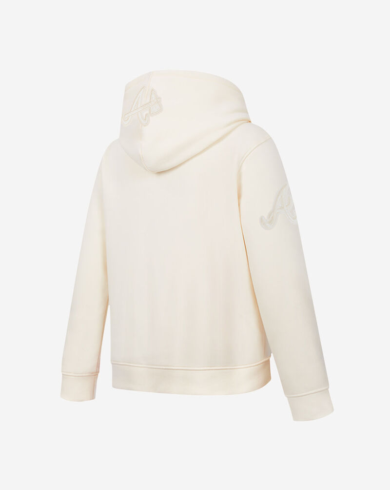 PRO STANDARD Big Boys' Atlanta Braves Neutral Fleece Pull Over Hoodie LABB5315037-EGG cream 3