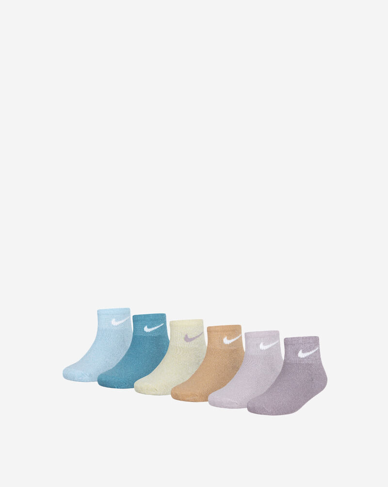 Nike Little Kids' 6PK Lurex Quarter Socks (5-7) GN1132-G7H Multi 1