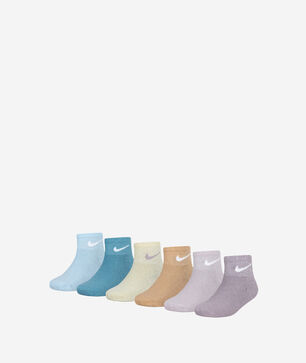 Little Kids' 6PK Lurex Quarter Socks (5-7)