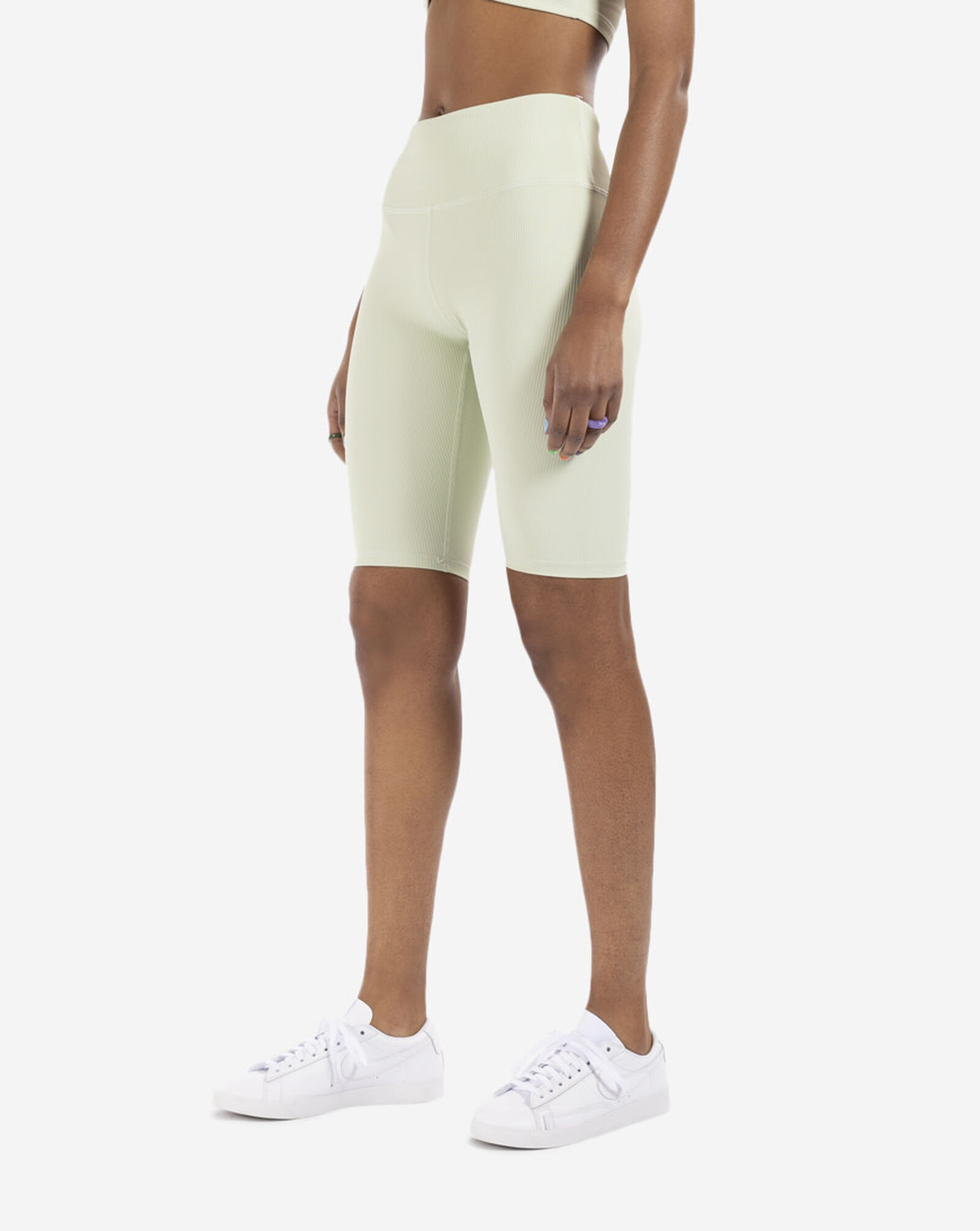 Shop Allure Ribbed Biker Shorts 1B512PASTELGREEN green SNIPES USA