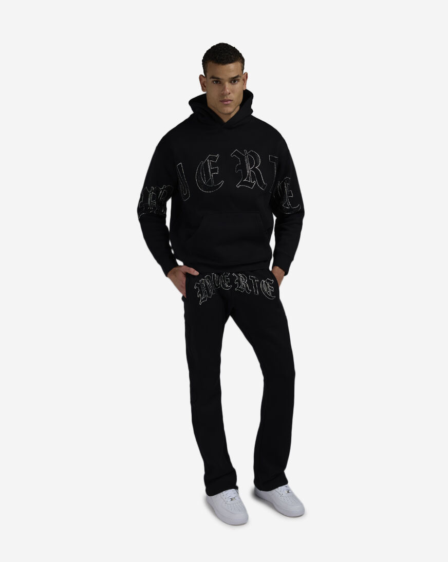 Shop Hasta Muerte Muerte OE Embossed Pants HMOEEMBOSSPNT-BLK black