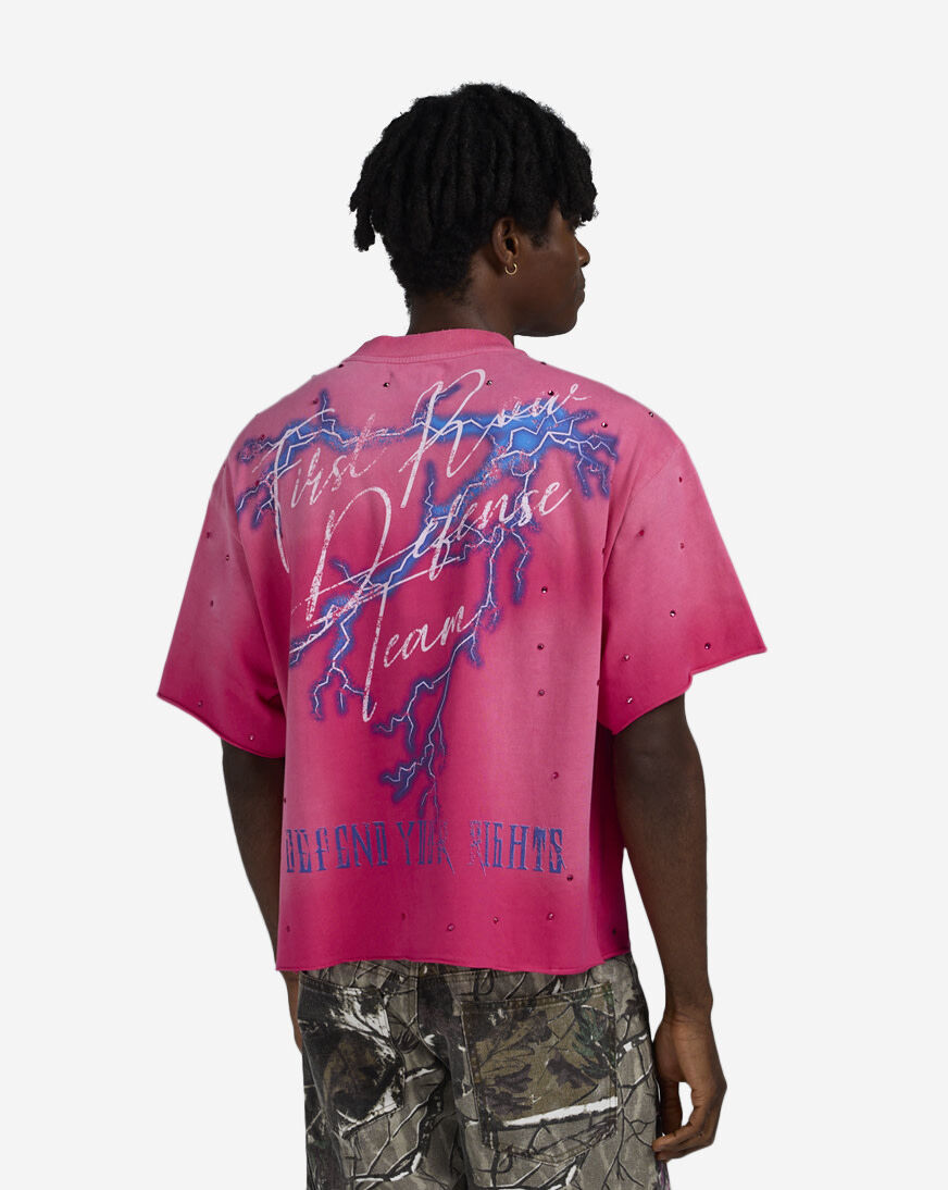 Shop First Row Eagle Defense Cropped Tee FRT3014S-PNK pink