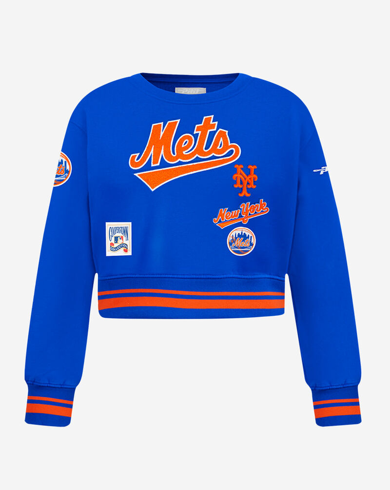 PRO STANDARD Big Girls' New York Mets Retro Classic Rib Fleece Crewneck LNMBC315099-ROR Blue 1