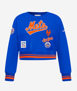 Big Girls' New York Mets Retro Classic Rib Fleece Crewneck