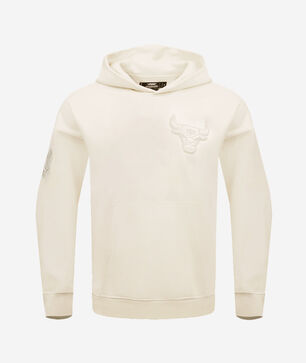 Chicago Bulls Neutral Drop Shoulder Fleece Pull Over Hoodie 