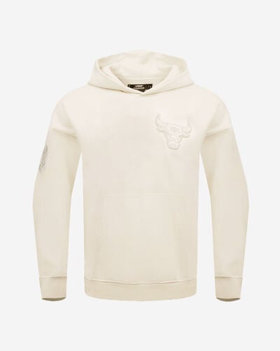 Chicago Bulls Neutral Drop Shoulder Fleece Pull Over Hoodie 