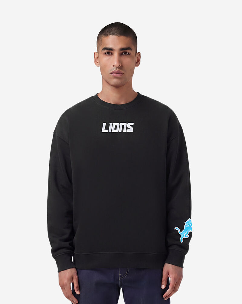 PRO STANDARD Detroit Lions Wingspam Drop Shoulder Crewneck FDL5410526-BLK Black 1