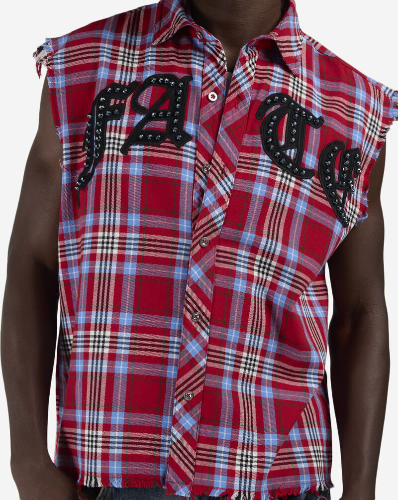 Decibel Fate Embellished Woven Flannel SSWT001-RED Red 3