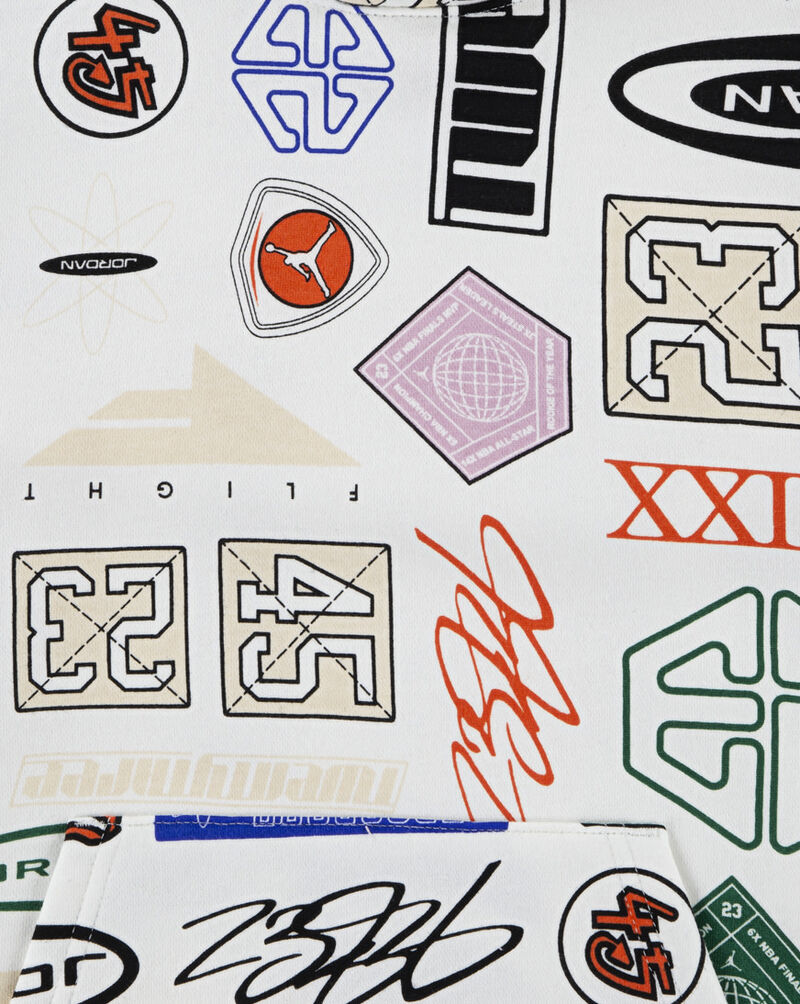 Jordan Big Kids' AOP Fleece Pullover Hoodie 95D601-782 Multi 2