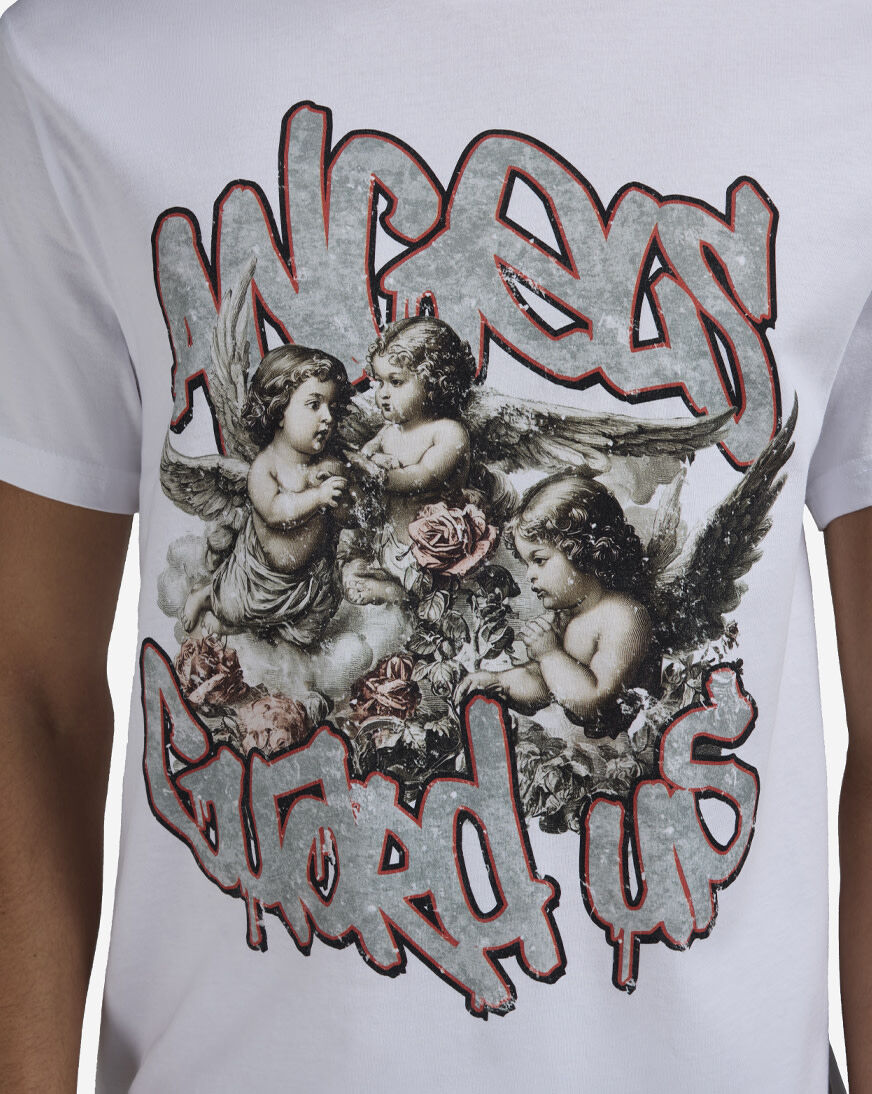 Shop Graphic Tees Angels Guard Us Tee MTUS545-US-00220 white