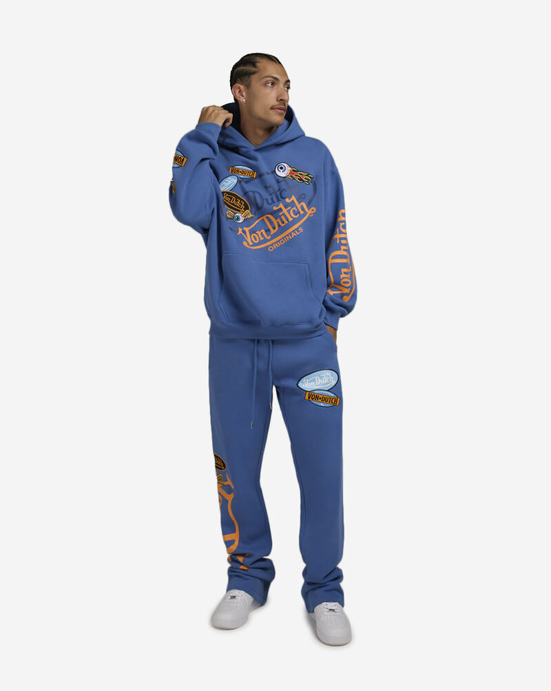 Von Dutch Embroidery Patches Hoodie 4VND2A5470-BLU Blue 4
