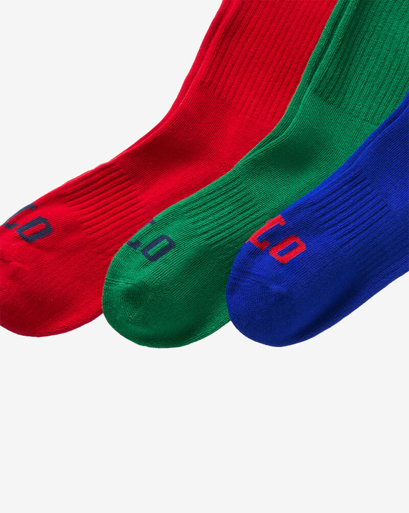 Stripe Knit-In Logo Crew 3Pk (L)