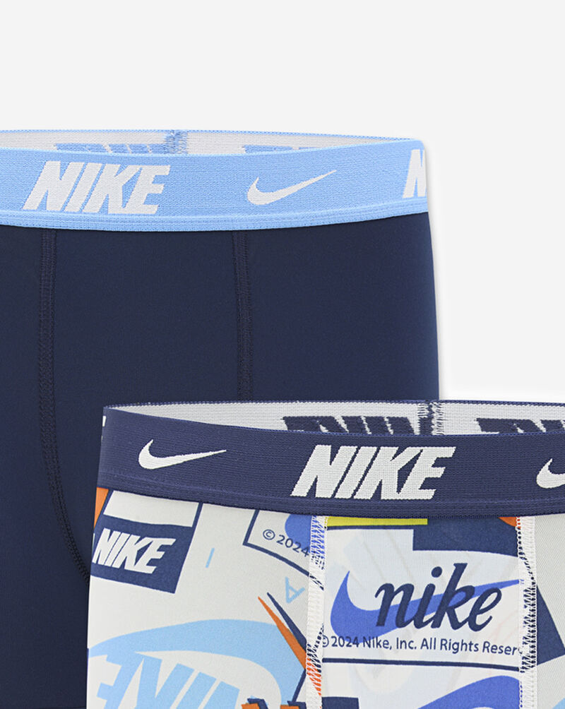 Nike Big Kids' 2PK Printed Boxer Briefs 9N1259-001 White 2