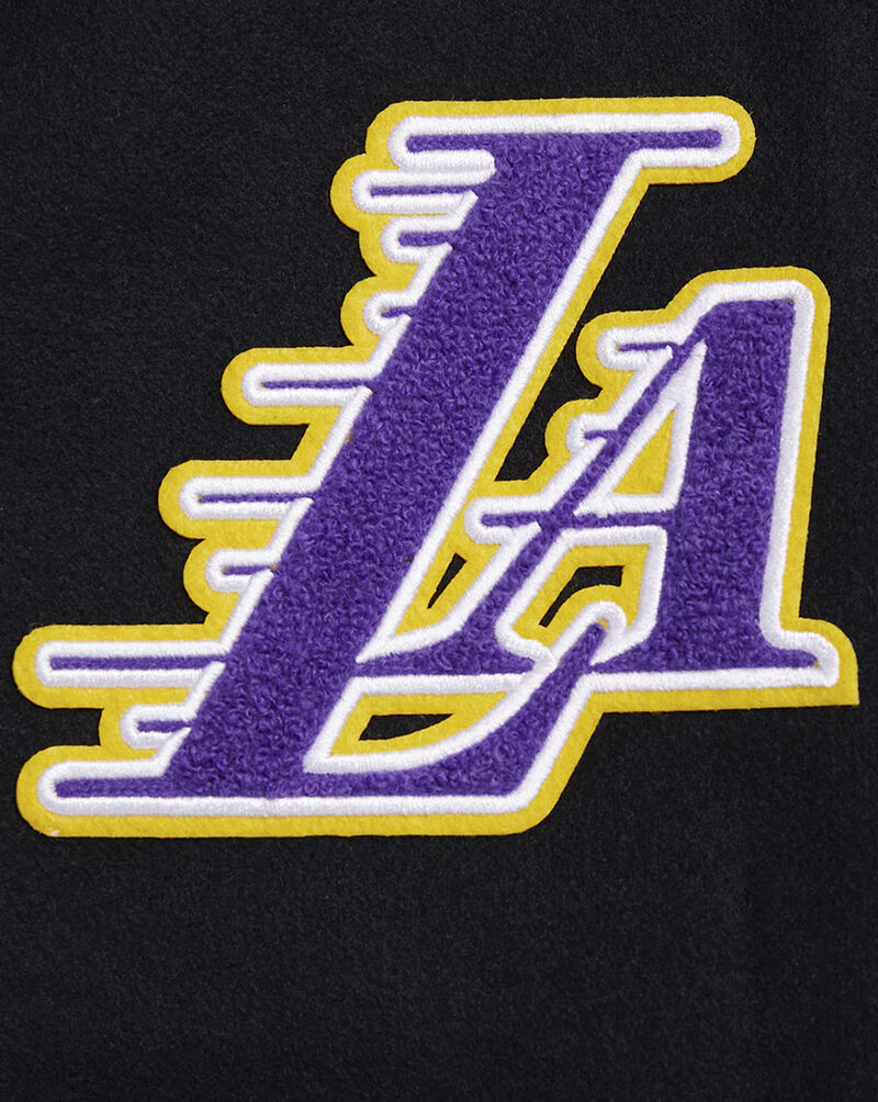 PRO STANDARD Los Angeles Lakers Retro Classic Rib Wool Varsity Jacket BLLH56220-BKY Black 4