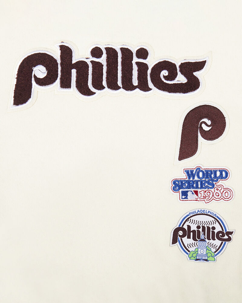 PRO STANDARD Big Girls' Philadelphia Phillies Retro Classic Rib Fleece Crewneck LPHBC315130-EBK cream 4