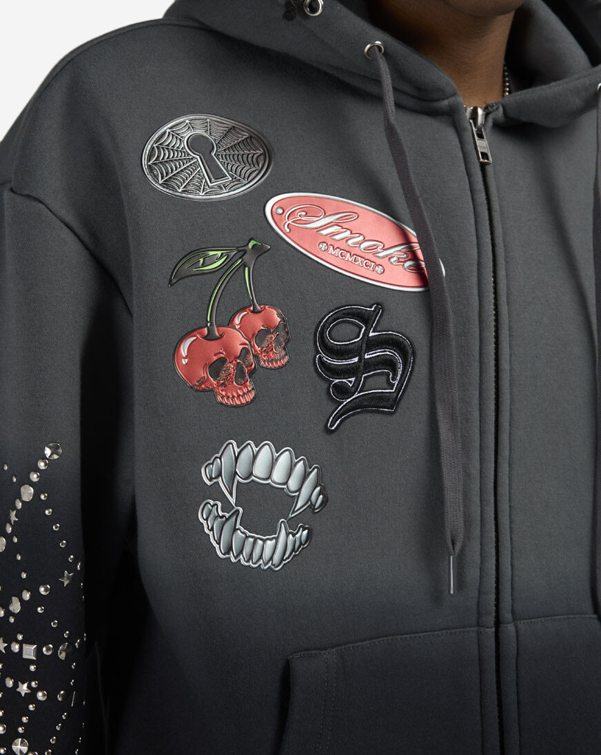 Shop Smoke Rise No Rules Fleece Full Zip Hoodie FO26S467SN-BLK