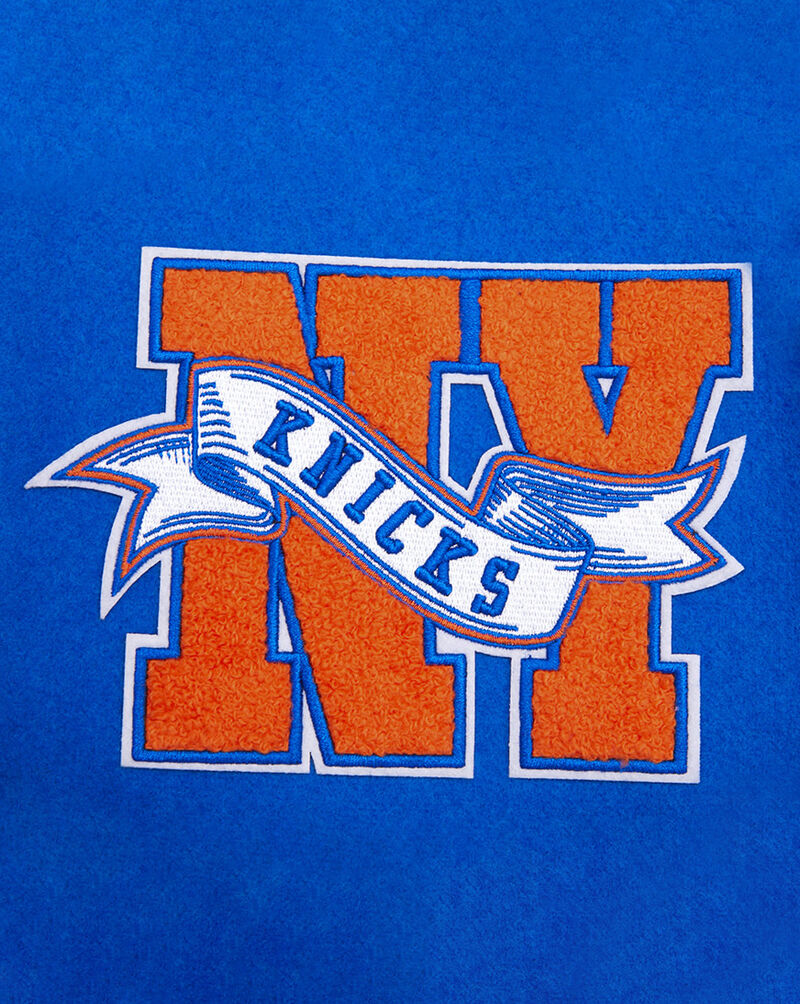 PRO STANDARD New York Knicks Retro Classic Rib Wool Varsity Jacket BNK6515779-ROR Blue 3