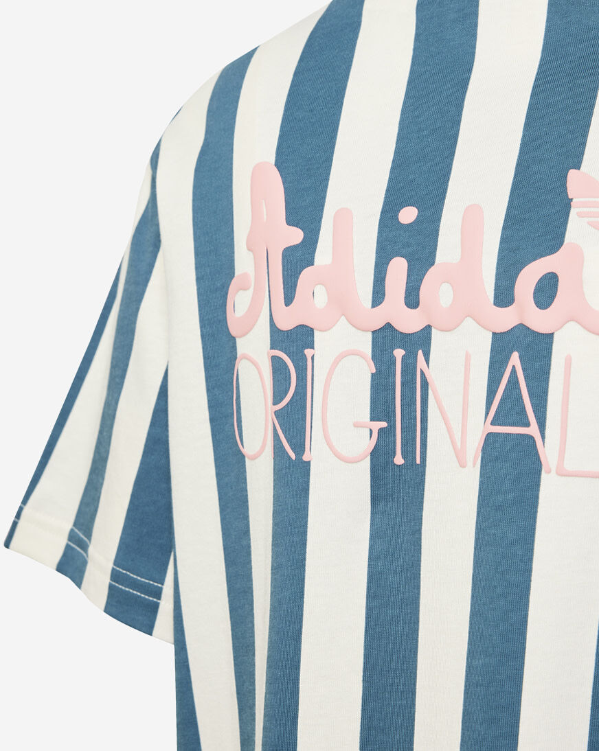 Shop adidas Girls Summer Glow Striped Shirt Dress KC3453