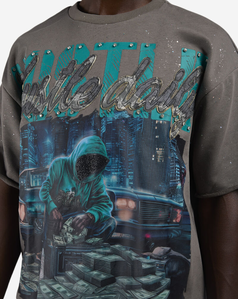 BKYS Apparel Hustle Daily Regular Tee T1455RSP-GRY Grey 3