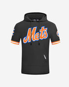 PRO STANDARD New York Mets Classic Chenille Double Knit Short Sleeve Pull Over Hoodie LNM135080-BOR Black 1
